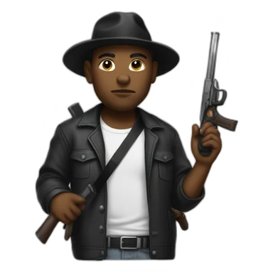 Los Angeles gangster holding a weapon sticker