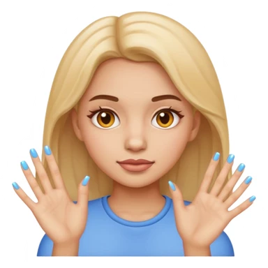a girl with nails emoji face only sticker