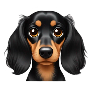 Long haired minature dachshund Black and tan adult sticker