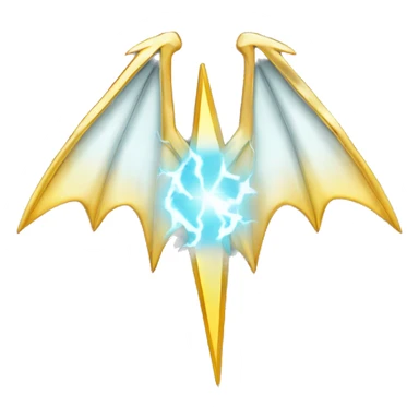 gold lightning bolt with dragon wings sticker