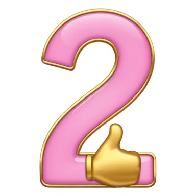 number four in pink and golden  sticker