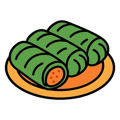 clean lines sarma, traditional stuffed cabbage rolls on a plate sticker