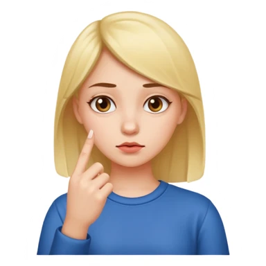 Girl bored with middle finger sticker