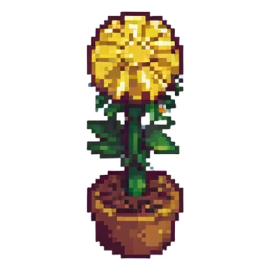 dandelion, pixel art style, simple and blocky, retro game look sticker