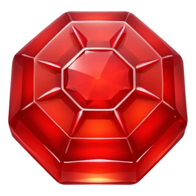A top view of a hexagonal red gem jelly sticker