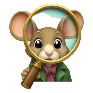 mouse detective magnifying glass sticker