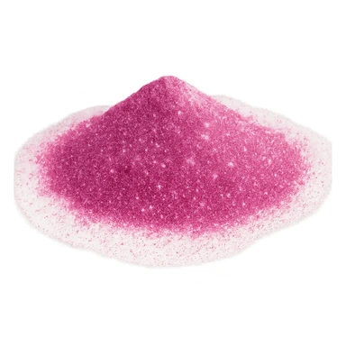 pile of pink glittery powder with visible sparkles, cosmetic, beauty, no background sticker