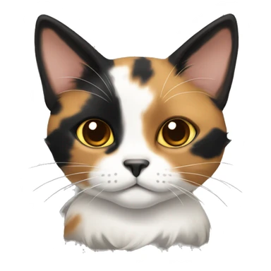Calico cat mainly black and tiny splotches of brown sticker