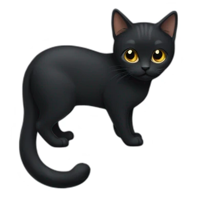 tailless-black-cat-body sticker