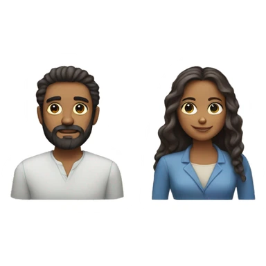 A man and woman joined into a single person with a beard and feminine features and long hair  sticker