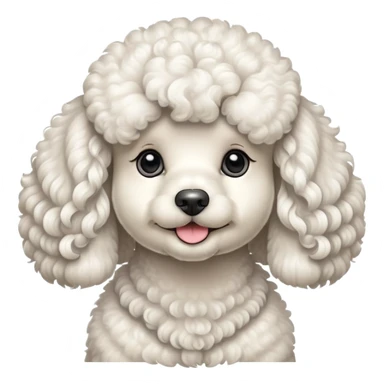 White poodle with curls sticker