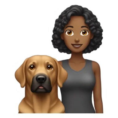black-labrado-with-ginger-woman sticker