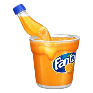 fanta bottle pouring in a cup sticker