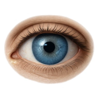 a single light blue eye, detailed, realistic sticker