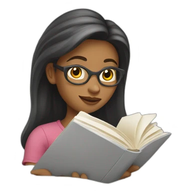 Fille en train de lire  sticker