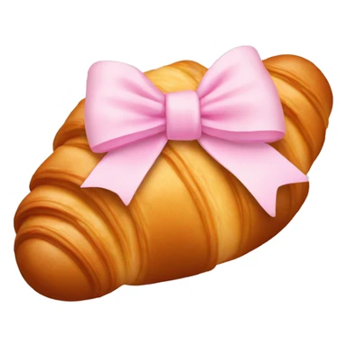 Croissant with light pink bow sticker