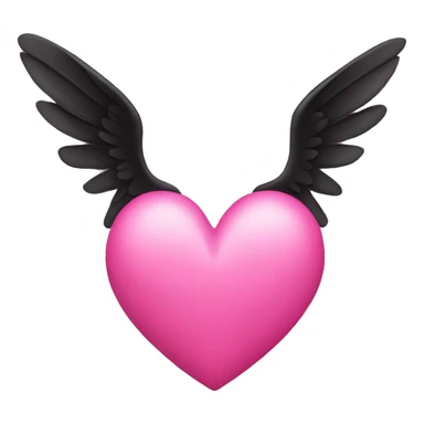 Pink love emoji with black wings sticker