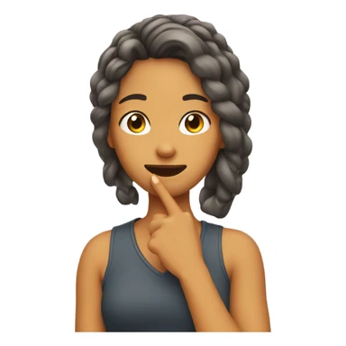 girl tucking her hair behind her ear with her hand sticker