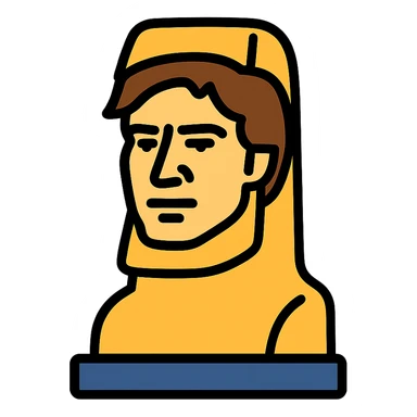 Moai statue with the face of Han Solo sticker