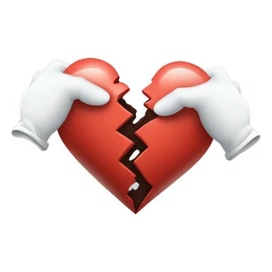 hands with white gloves breaking a heart in half  sticker