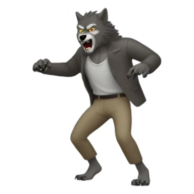 wolfman doing thriller dance sticker