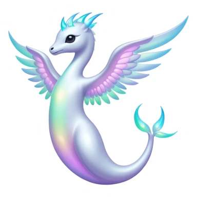 A bright whiteish iridescent divine legendary spiritual ethereal beautiful Fakémon-creature sticker