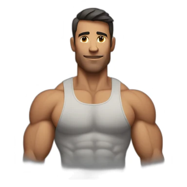 muscular man with one skinny arm and one muscular arm sticker