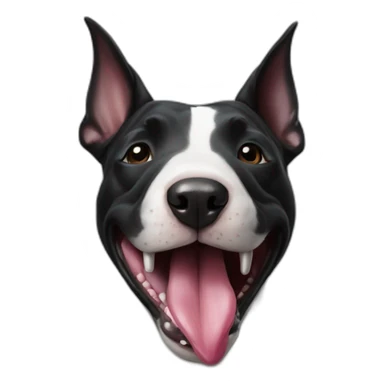 black bull terrier with tongue sticker