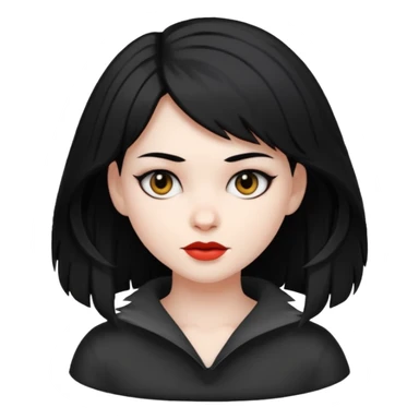 woman with black wolfcut hair sticker