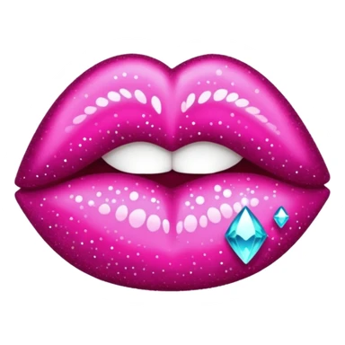 glitter dark pink kiss  sticker