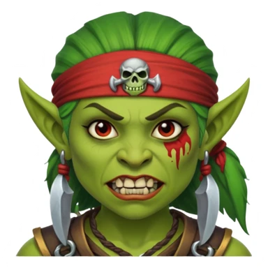 ork pirate woman long ork tooth sticker