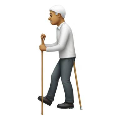 blind person walking with cane sticker