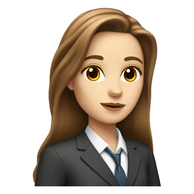 white-girl-with-long-brown-hair with notepad in suit sticker