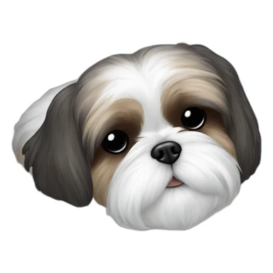 Shih tzu sleeping light blue donut bed sticker