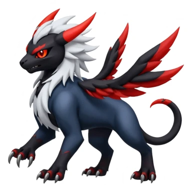 Handsome cool badass edgy Absol-Litten-Darkrai-Giratina-Yveltal-Pokémon-Fakémon-fusion-hybrid-creature sticker