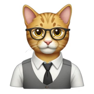 Nerd cat sticker