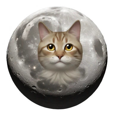 Cat on the moon sticker