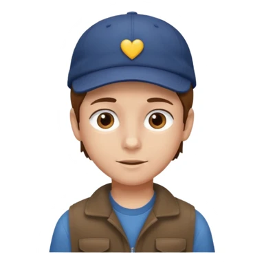 Un niño con gorra pelo castaño  sticker