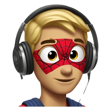 Spider-Man with headphones  sticker