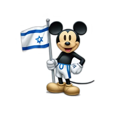 Mickey mouse with Israel flag sticker