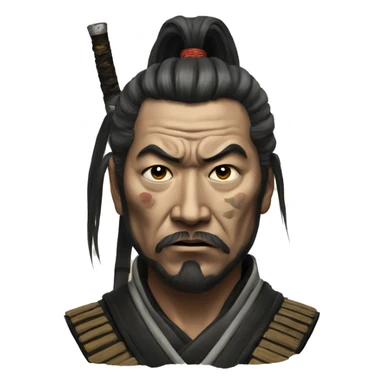 Apocalyptic Samurai Portrait sticker