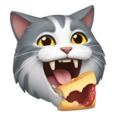 the cat makes a bite sticker
