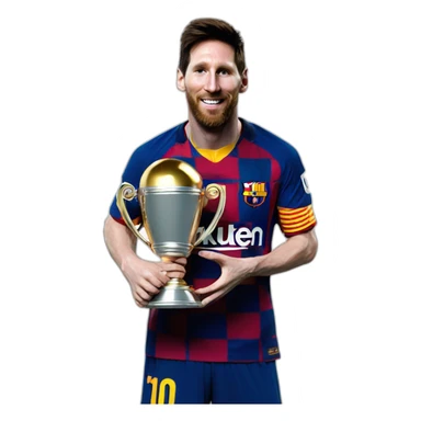 messi holding trophy sticker