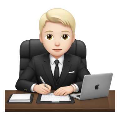 une image de 3/4 avec un recruteur à son bureau PAS DE FACE DE 3/4 sticker