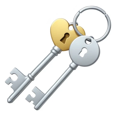 big key with home keychine sticker