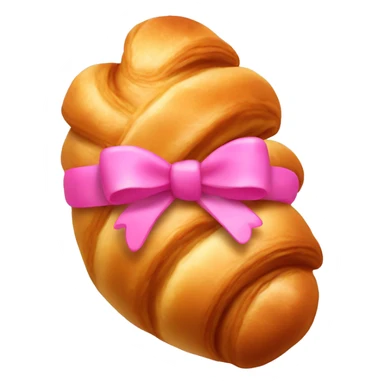 Croissant with a pink bow around it sticker