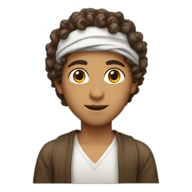 arab boy with curly brown hair sticker