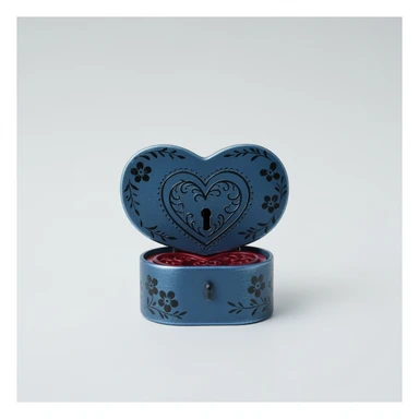 goth heart lockbox, cute, expressive, minimal sticker