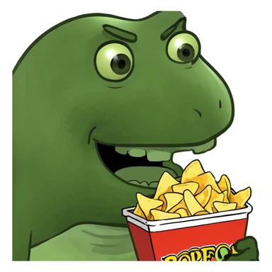 white man eating chips sticker