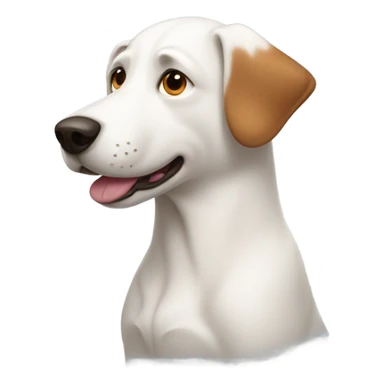 White dog with brown spot on his forehead sticker